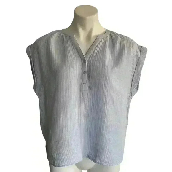 Banana Republic Gauze Button-Front Tee - Picture 1 of 13